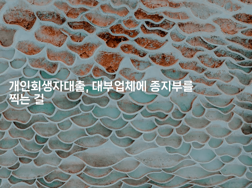 개인회생자대출, 대부업체에 종지부를 찍는 길-체코치